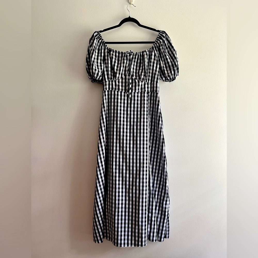 Black and White Gingham Maxi Dress